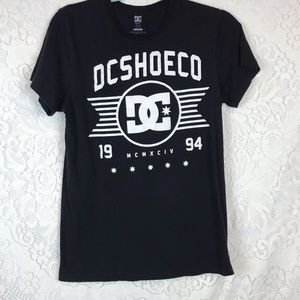 DC Black Tee with White Graphics M01005